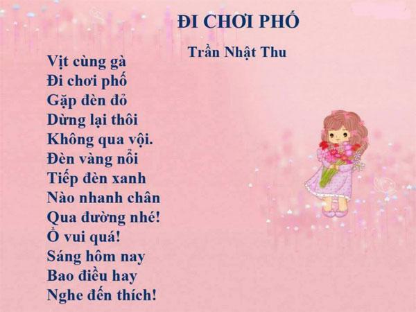 Những bài thơ hay cho bé mẫu giáo từ 1 - 5 tuổi