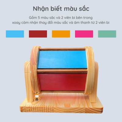 Cầu vồng xoay Montessori - Đồ chơi gỗ phát triển nhận thức