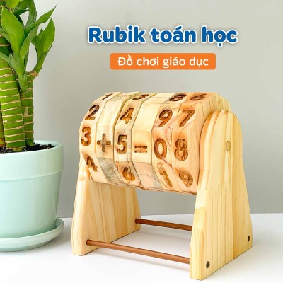 Rubik toán học bằng gỗ cho trẻ - Đồ chơi giáo dục kiến thức toán học