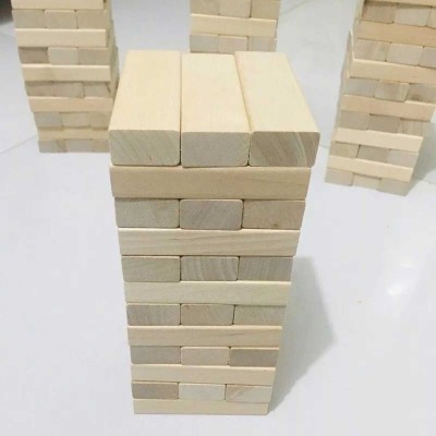 Bộ Đồ Chơi Thanh Gỗ Rút, Thanh Gỗ Domino - 54 Thanh Đồ Chơi Gỗ Xếp Hình Sáng Tạo