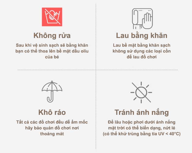 bảo quản đồi chơi gỗ