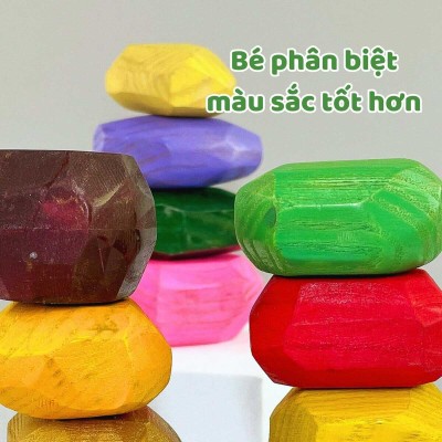 Bộ Đá Gỗ Cân Bằng Tumi Ishi (12 viên) - Đồ chơi phát triển tư duy