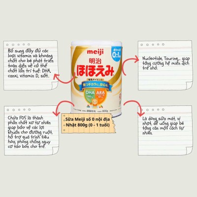 Sữa Meiji số 0 nội địa Nhật từ 0 - 1 tuổi (800g)