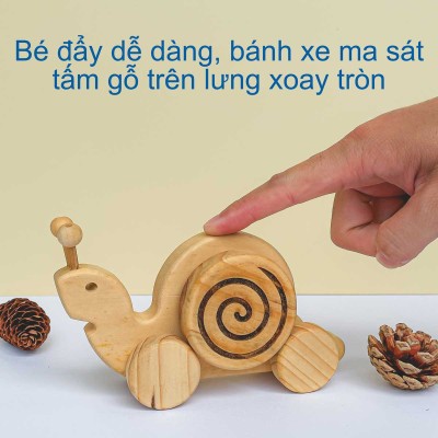 Đồ chơi ốc sên có bánh xe - Đồ chơi gỗ giải trí phát triển vận động