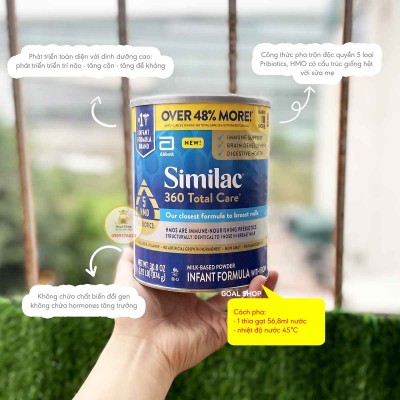 Sữa Similac cho bé từ 0-12 tháng 873g (Similac 360 Total Care 5 HMO Prebiotics)